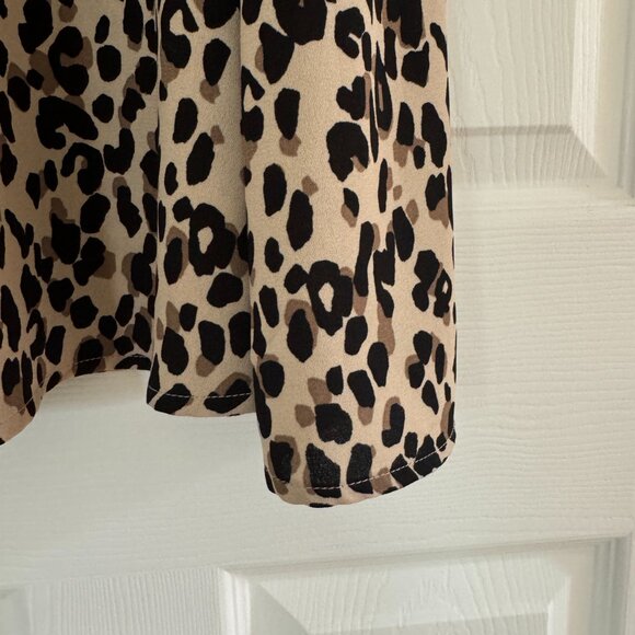 Halogen Leopard Print Elastic Pull On Midi Skirt XXS - Picture 7 of 9